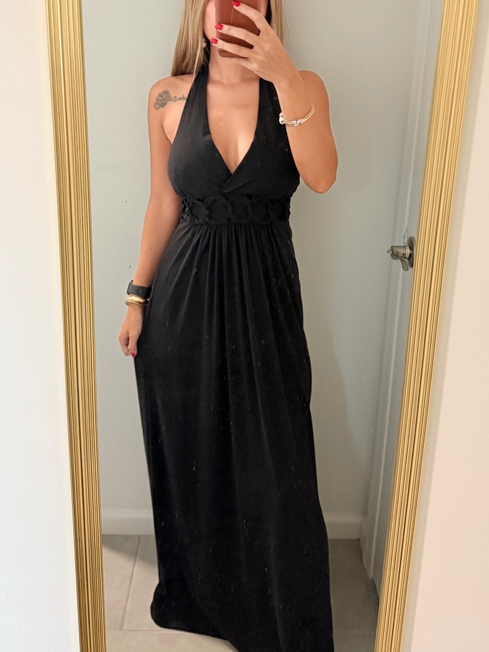 bailey blue Black Halter Maxi Dress